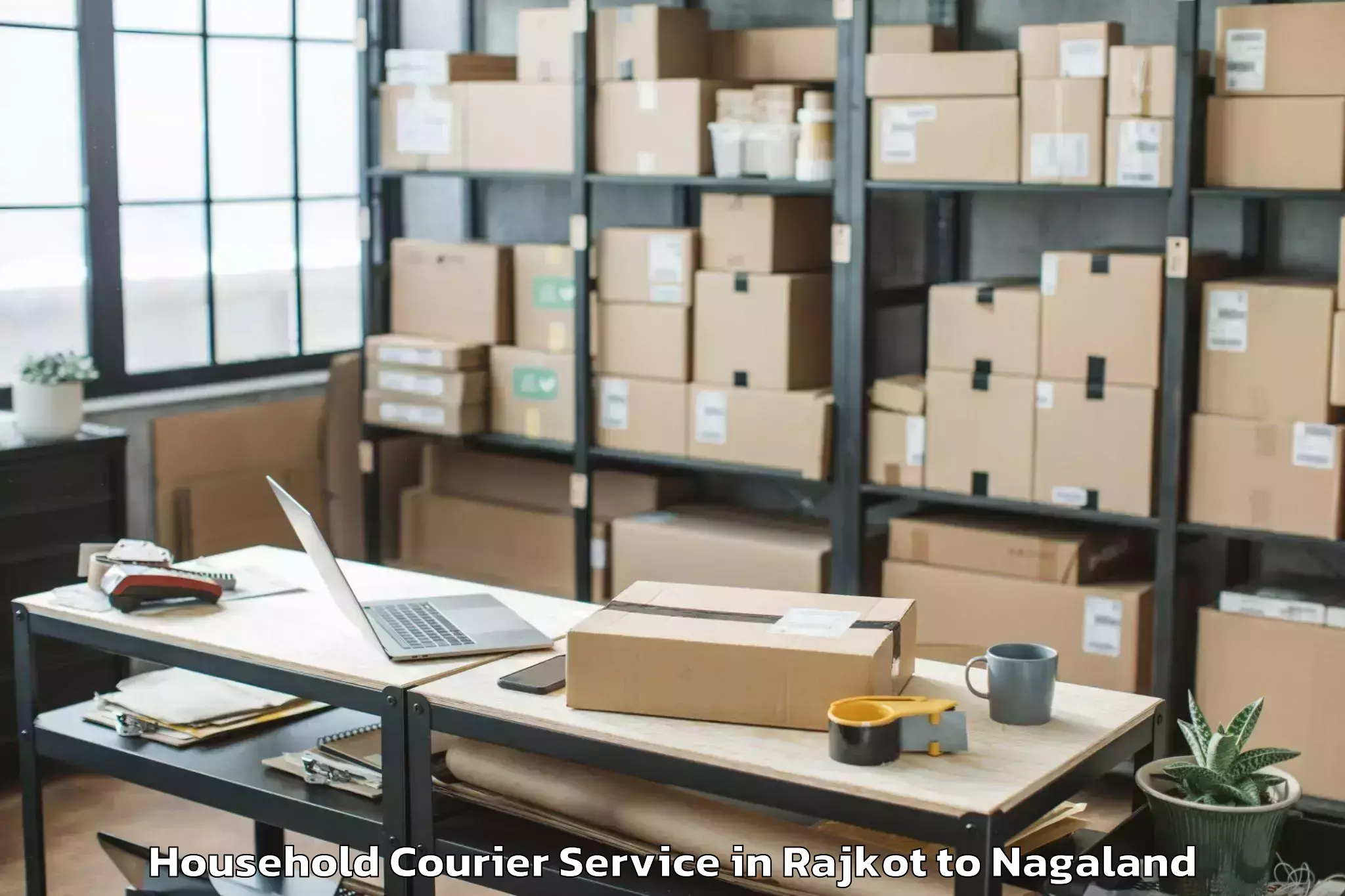 Book Rajkot to Wakching Household Courier Online